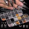 12 Grid Halloween Series Nail Art Jewelry Cartoon Ghost Pumpkin Spider Bat Nail Charms Diy Nail Art Decoration Accessories