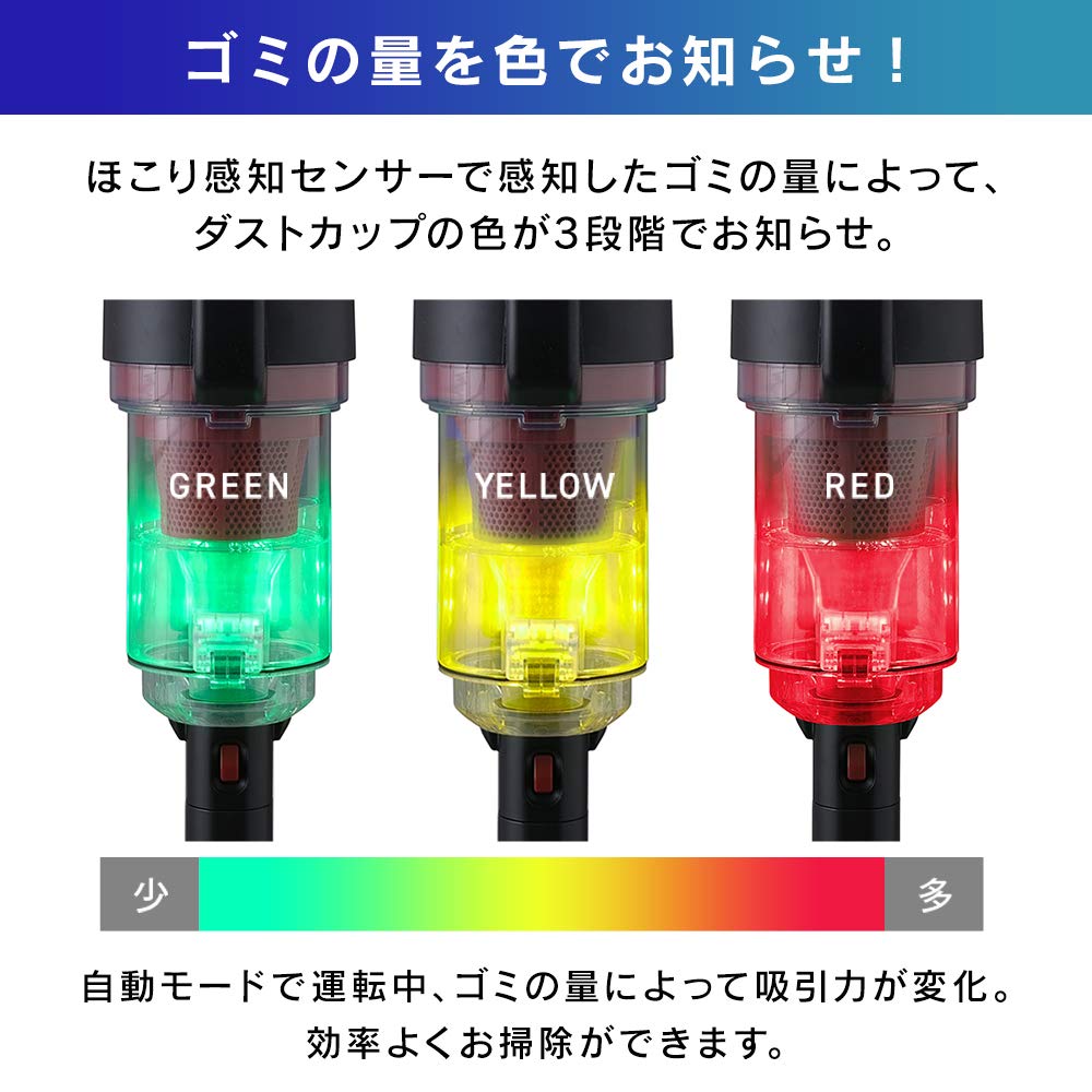 Iris Ohyama Vacuum Cleaner Cordless Cyclone Stick Cleaner 2WAY Power Head Hair Does Not Get Tangled Soft Roller Brush Suction Duration Mask Filter