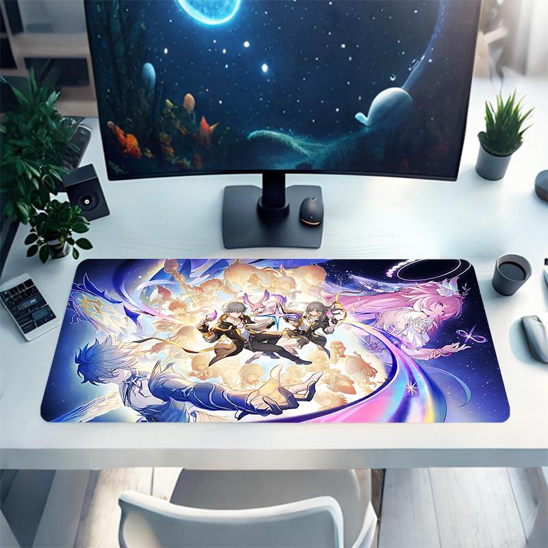 1Pc Fantasy Heroes Gaming Mouse Pad Keyboard Desk Mat Non-slip Rubber Lock Edge Waterproof Computer Mousepad for Office Home Decor S1750