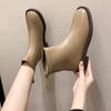 Damen Herbst- und Winter Vielseitige Weiches Leder Kurze Stiefel