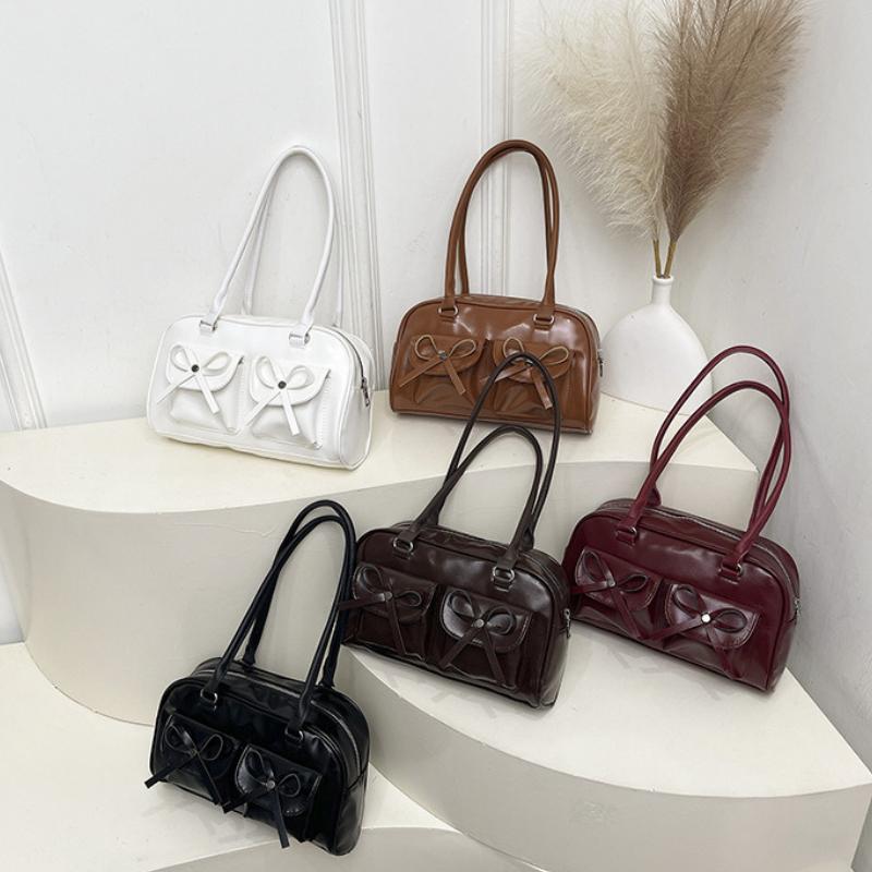 All Kinds of Bowling Burgundy Bags Ladies Commute Tote Women Shoulder Bags Pu Leather Female Underarm Large Handbags Purse