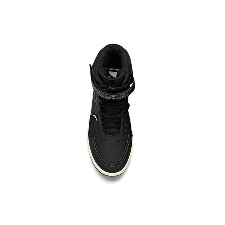 Anta Textile, Synthetic Leather Slip Resistant, Abrasion Resistant, Lightweight High top Skateboard Shoes Men's Black 912048010-3
