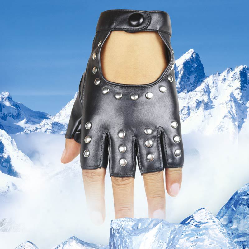 Dancing Half Finger Gloves Men and Women Liuding Autumn and Winter Night Club Performance Pole Dance Ladies, Ga Party Performance Rivet