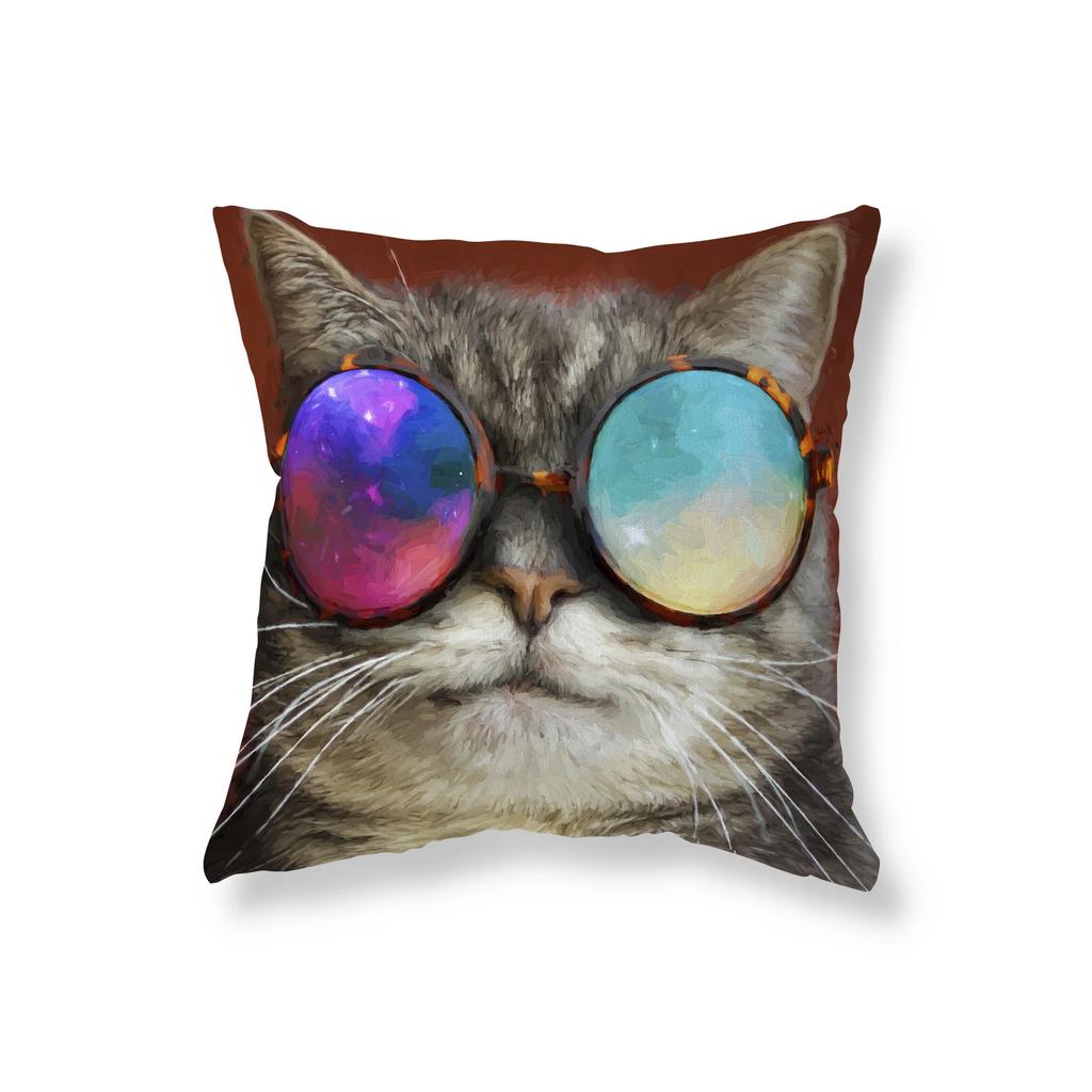 Cute Funny Black Cat Pillowcase   Sofa Car Decoration Office Game Chair Cushion Cover Room Home