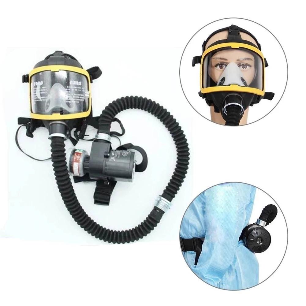 Protective Electric Constant Flow Supplied Air Fed Full Face Gas Mask Respirator System Respirator Mask Workplace Safety Supplie