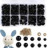 100 ks bezpečnostních očí pro háčkované hračky, plastová knoflíková očka s podložkami pro Amigurumi, plyšové hračky, výroba medvídků (6-12 mm Různé velikosti)