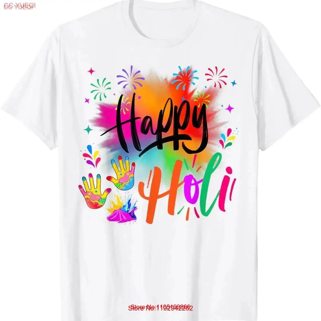 Happy Holi Festival Colors Phagwah Hindu Spring Fun Matching T Shirt Vintage Streetwear Top For Everyday Wear Homme