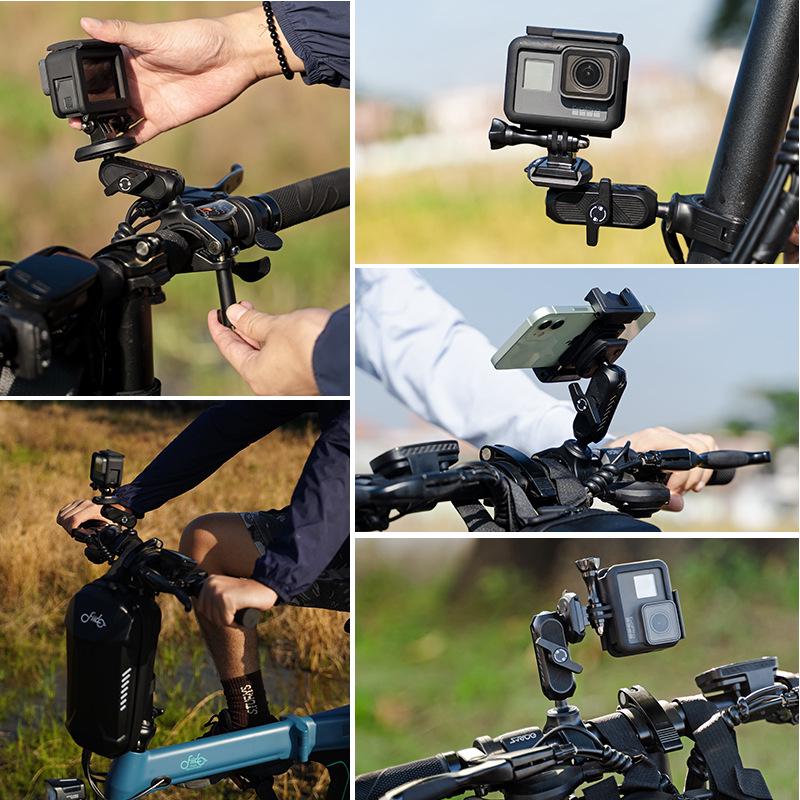 Electric Scooter & Motorcycle Mount for Phone and Camera - Ideal for High-Speed Riding and Live Streaming