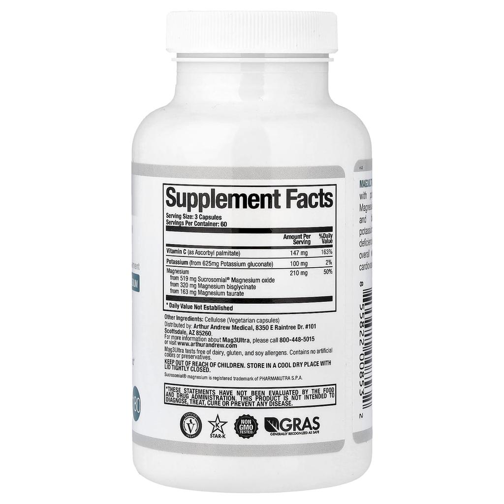 Arthur Andrew Medical, Mag3Ultra™, 180 Capsules