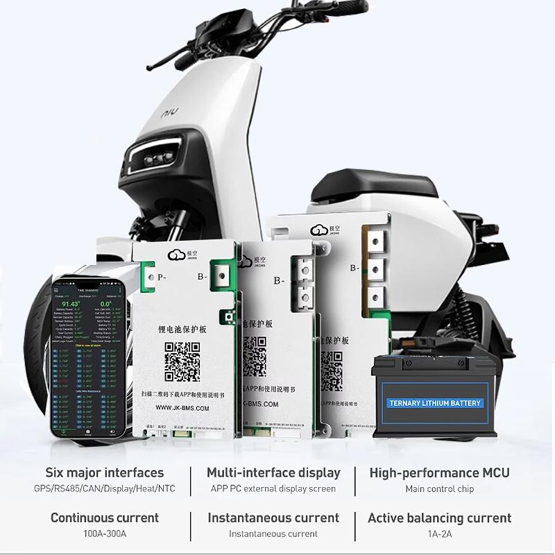 JK BMS Smart BMS 8S-24S 12V 24V 48V 72V Active Balance JIKONG BMS Smart BMS 40A 60A 100A 150A Lifepo4 Li-Ion Lto Battery