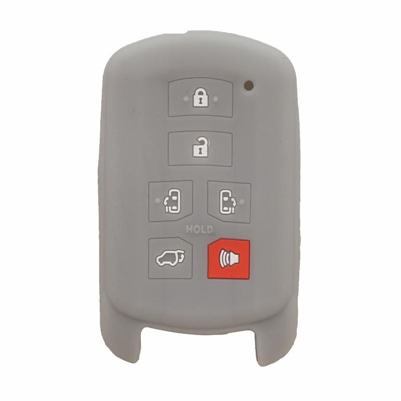 Cocolockey Silicone Car Key Cover Case Holder For Toyota Sienna 6Buttons Remote Key Fit For Sienna 2012- Car Accessories