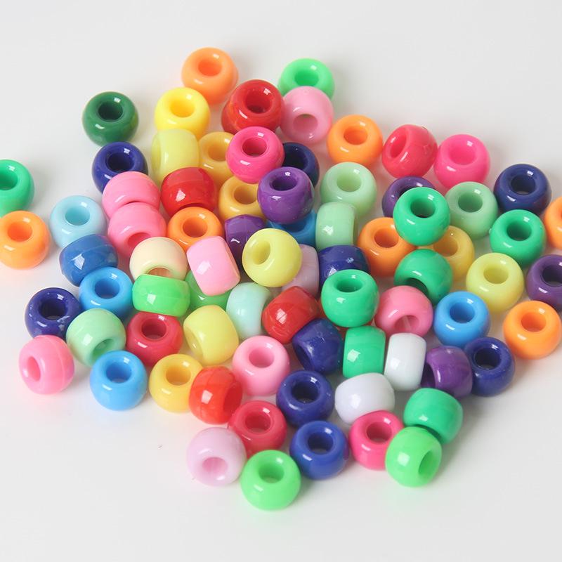 

Transparent Large Hole Colorful Barrel Beads for DIY Bracelets, Jewelry Accessories, Crafts, and Dreadlock Decorations.