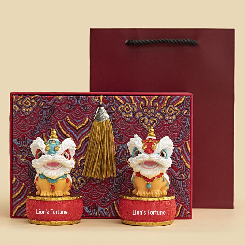 Creative Foshan Wusheng Lion Cultural Gift Set - Elegant Handicraft for Leaders, Clients, and Friends' Birthdays