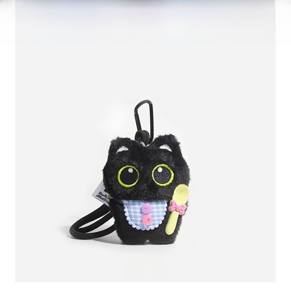 Cute Fish Black Cat Plush Doll Keychain Bib Strawberry Doll Bag Pendant Wings Car Key Ring Gifts