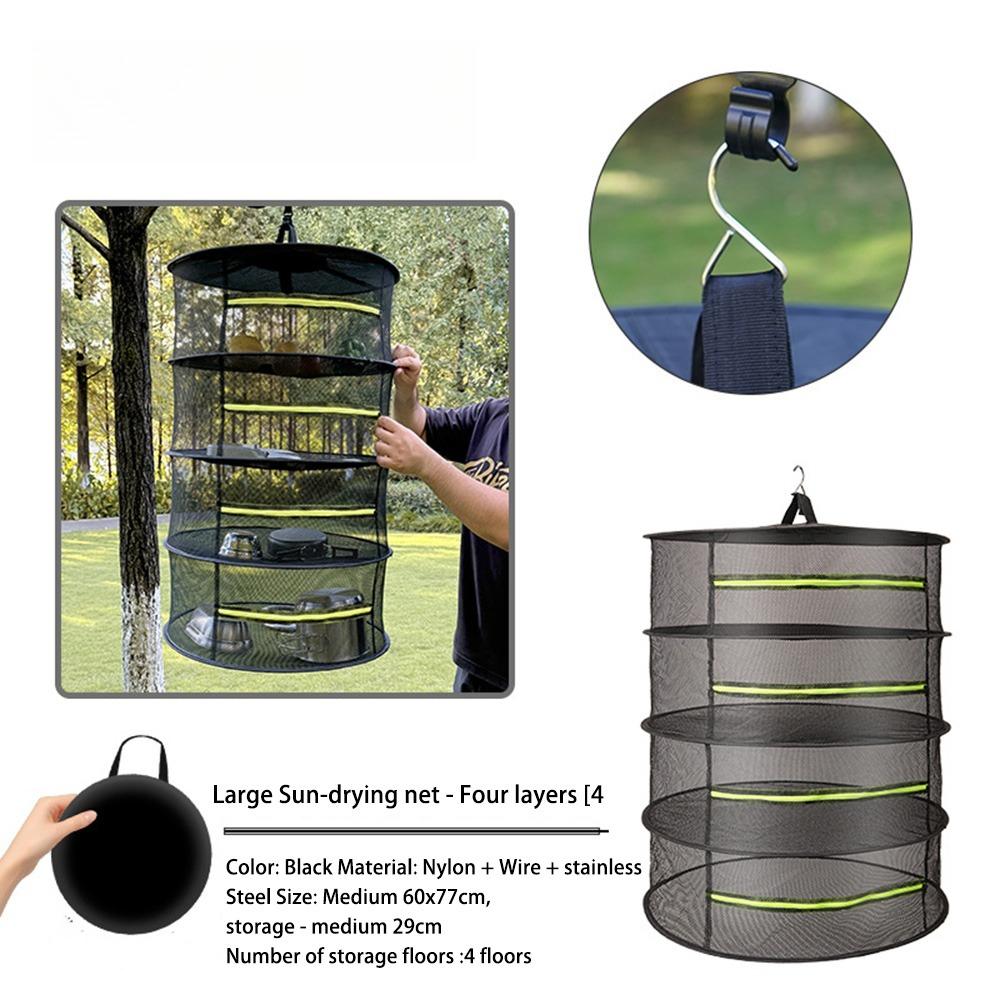 

Camping Dry Net 4/6/8 Layer Hanging Foldable Drying Rack Multi‑Layer Mesh Basket for Camping, Fishing, Home and Outdoors