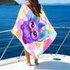 Colorful Furby In Bubbles Microfiber Beach Towel, Lightweight And Quick-Dry, for Summer Travel, Beach Essential, Swimming Pool Outdoor