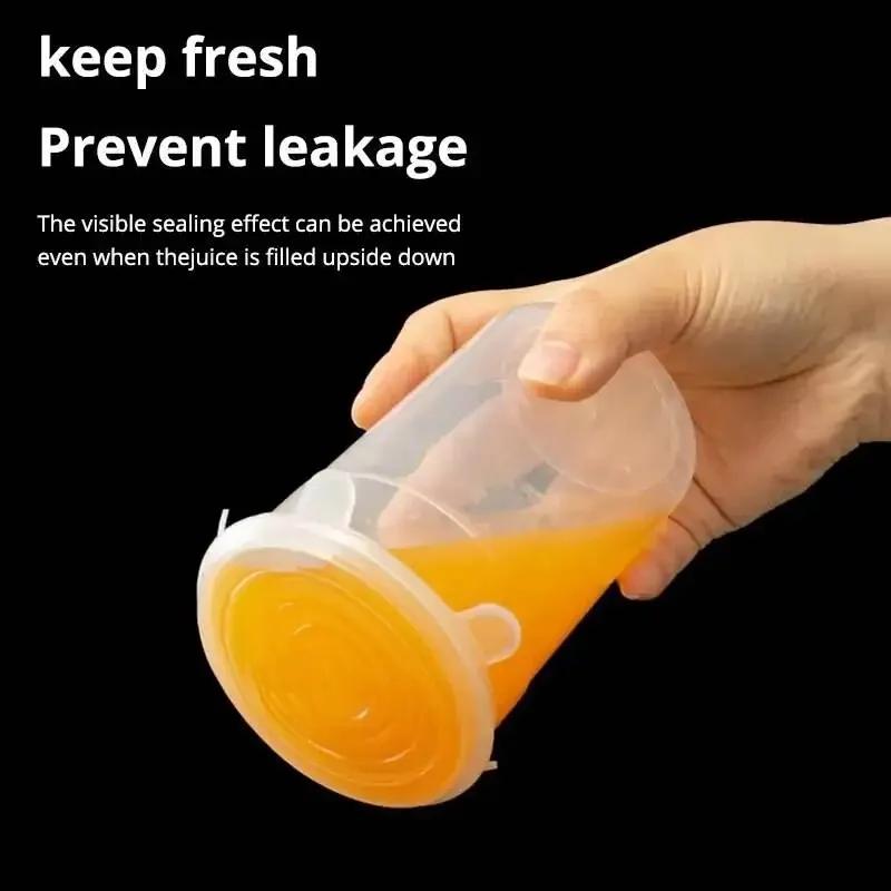 Sechsteiliges Set Stretch Frischhalteabdeckung Schüsselabdeckung für Kühlschrank und Mikrowelle Versiegelte Frischhaltefolie