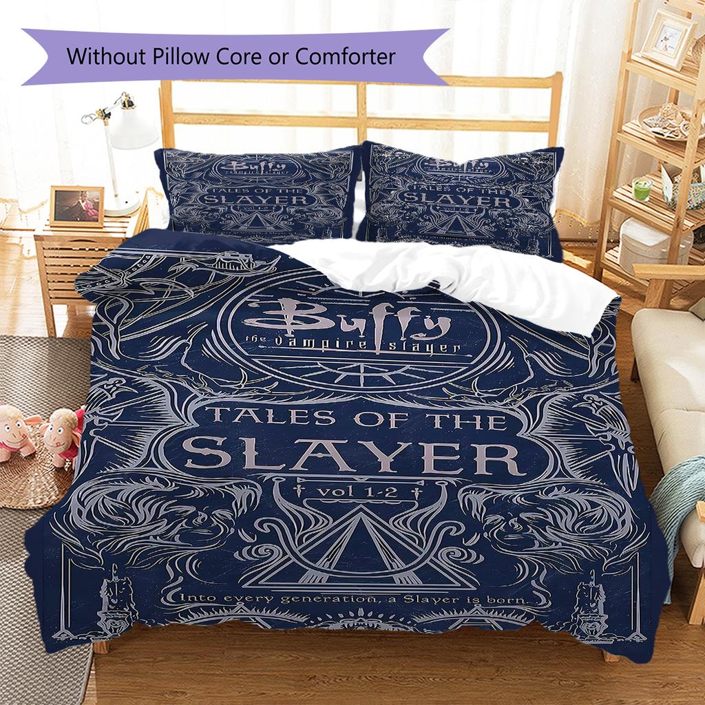 Biancheria da letto con motivo Buffy l'ammazzavampiri, Set copripiumino Copripiumino Federa Regalo di Compleanno per la Casa (1 * copripiumino + 2 * federa, senza nucleo)