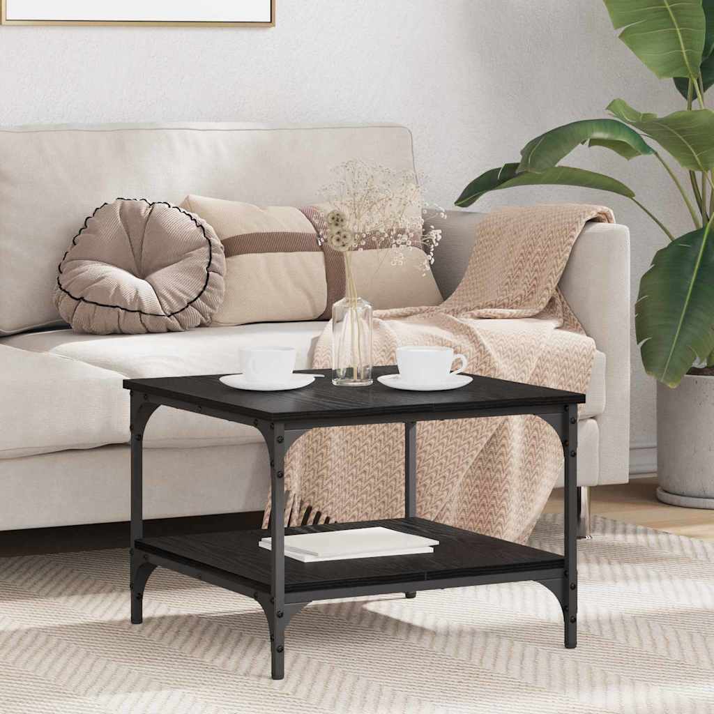 Coffee Table Black Oak Look 55 X 55 X 40 Cm Wood Based Panel