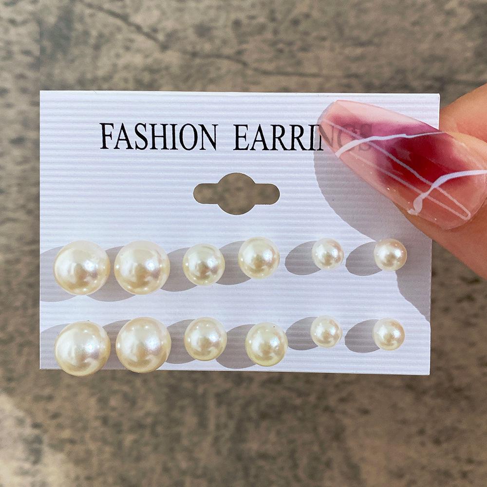 Pearl Inlaid Women s Retro Ear Cuff Set Earrings