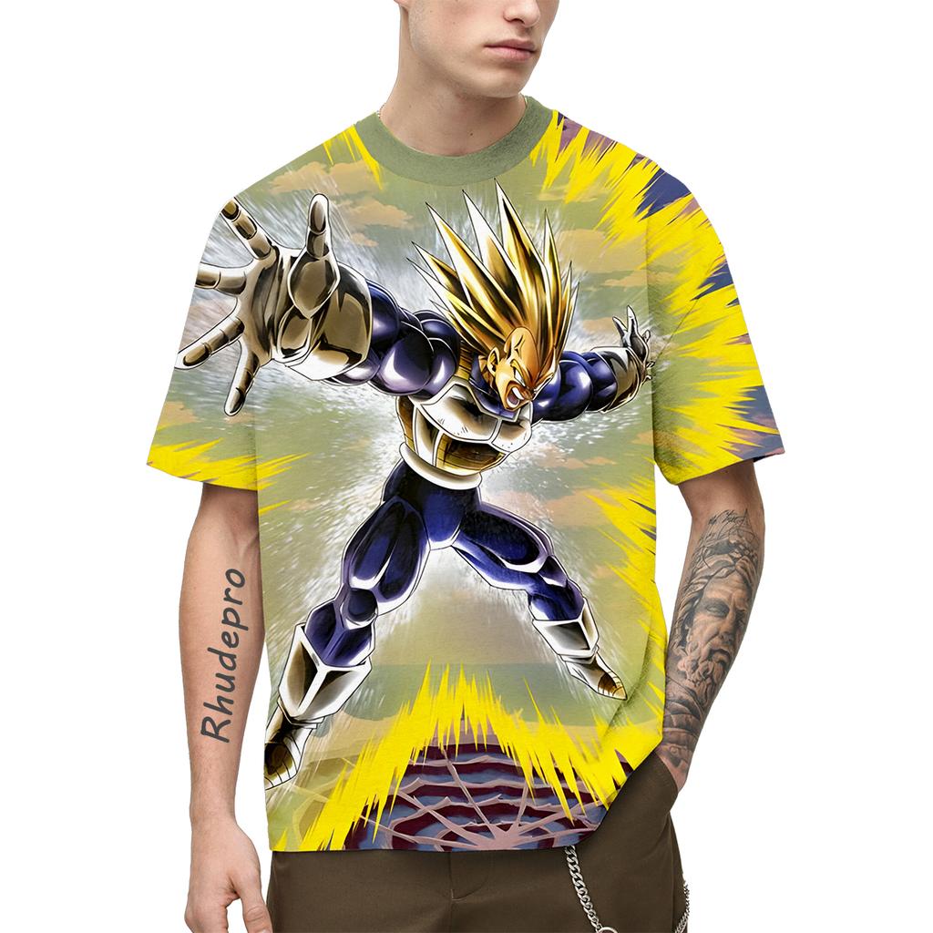 2024 Summer Men New Hot Anime Goku Vegeta All Over Print Cosplay Men Street T-Shirts Unisex Top Short Sleeve