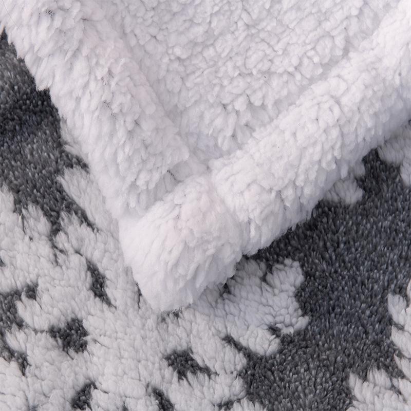 Doppellagige warme Flanell-Jacquarddecke für den Winter