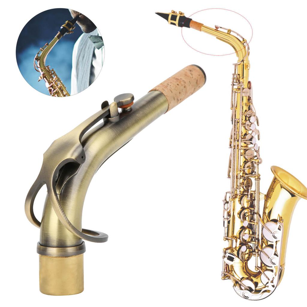 Gât de saxofon din alamă pentru saxofon alto, tub îndoit, accesorii pentru instrumente muzicale 2,45 cm, alamă antică