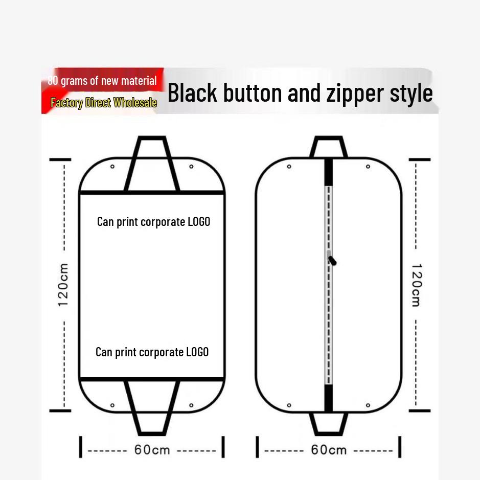 Foldable Non-Woven Dustproof Suit & Coat Bag for Travel and Storage
