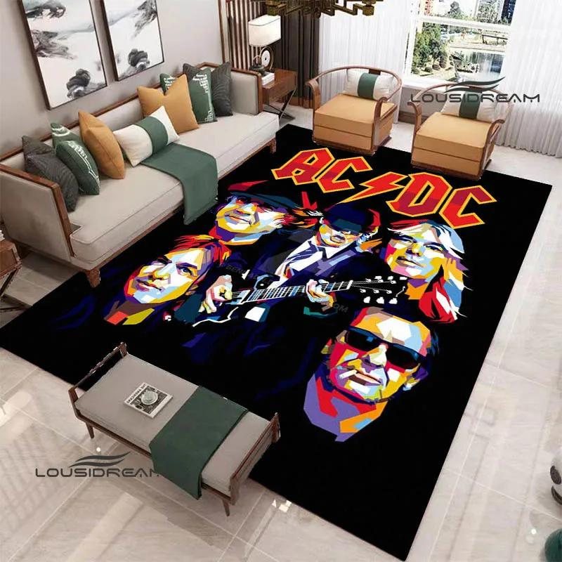 

3D Rock band AC/DC printed carpet yoga mat Non-slip carpet kitchen mat room decor carpets for living room area rug birthday gift 40x60cm