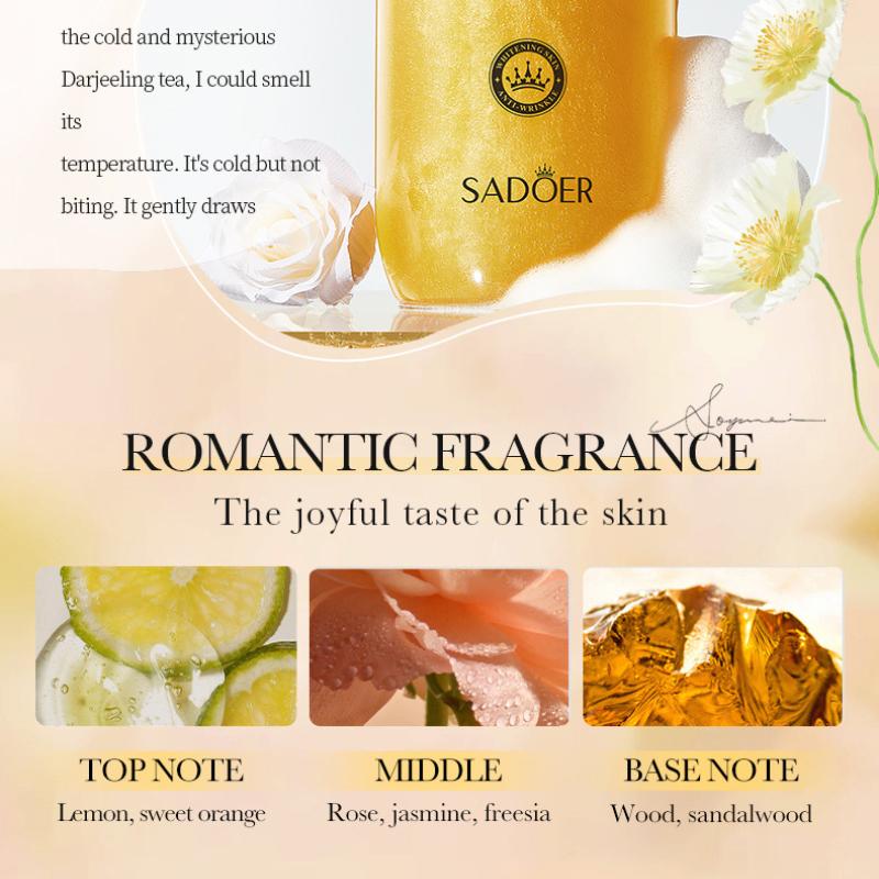 24K Gold Body Wash 500ml SADOER Cleansing and Moisturizing Fragrance Body Wash