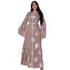 AB213 Gold Stamping Chiffon Plus Size Muslim Long Dress