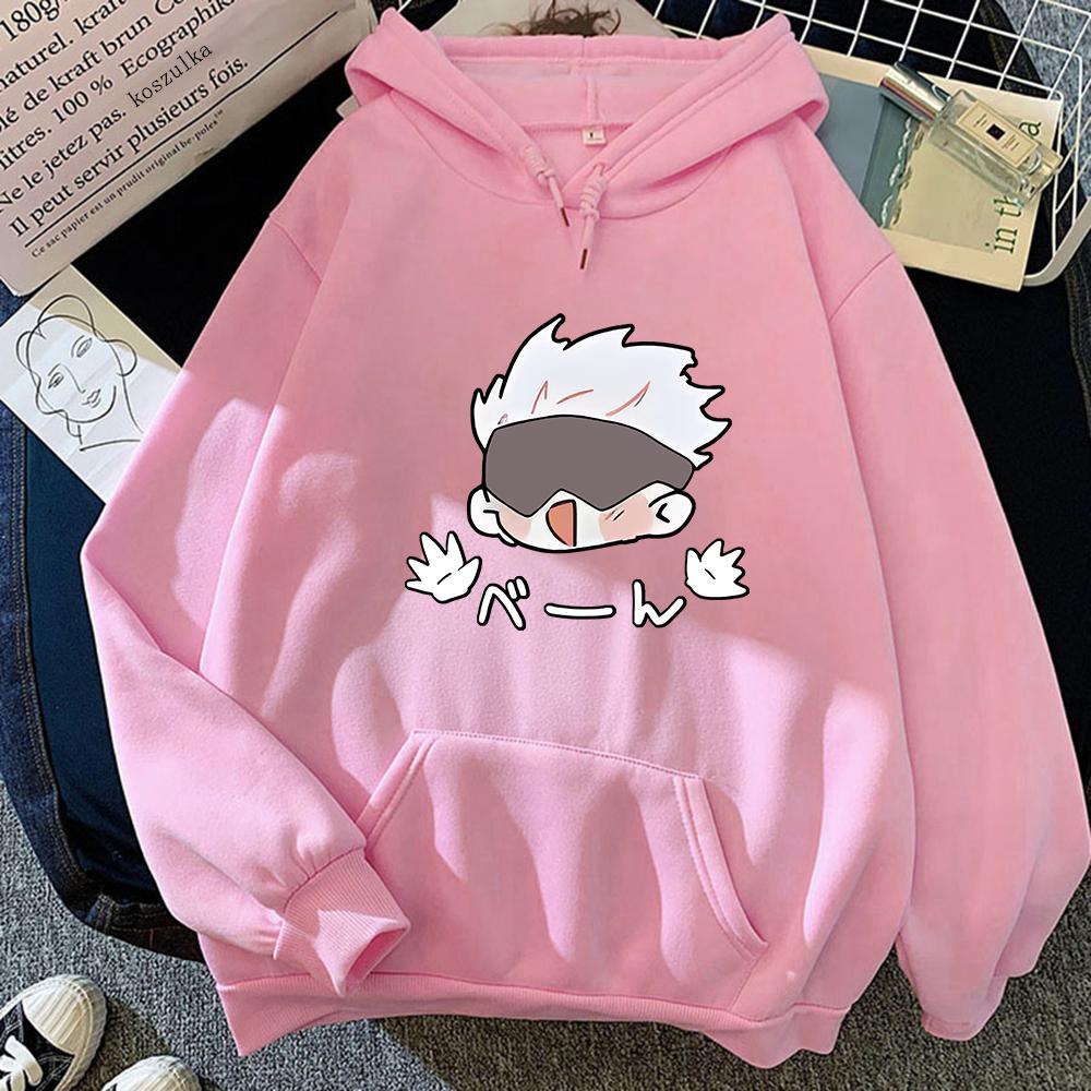 Unisex Jujutsu Kaisen Satoru Gojo Harajuku Hoodie Kawaii Funny Japanese Anime Pullover Sweatshirt for Women Trendy MOTO