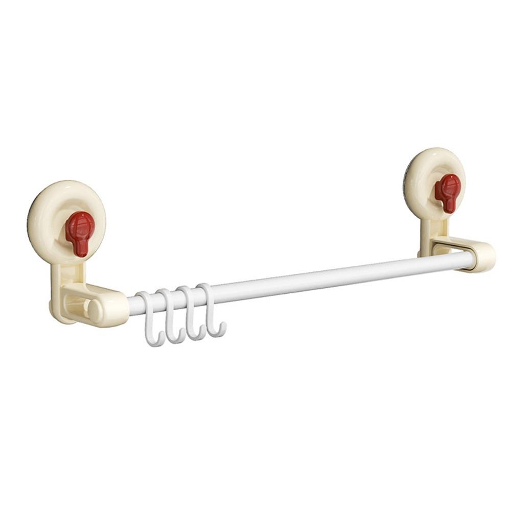 

Wall Mounted Suction Cup Towel Rack Punch Free Bath Towel Hanger Single Rod Towel Rack Kitchen красный/бежевый