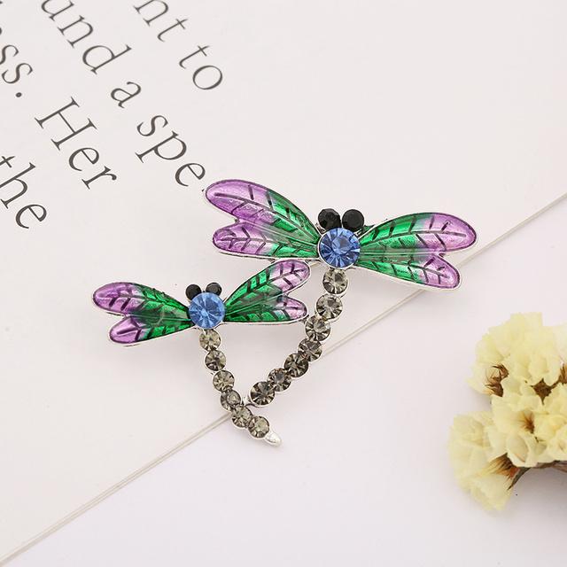 Metal Alloy Dragonfly Rhinestone Pin Brooch Retro Chic Style Trendy Style Dripping Cute Style Insect Animal Series BroochRetro Jewelry