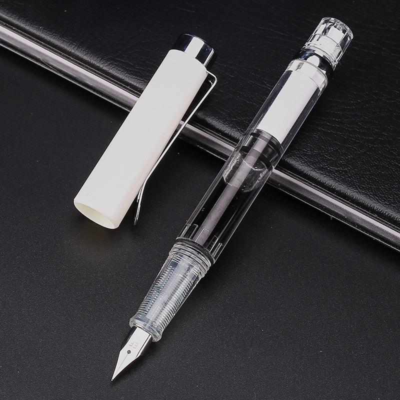 14 Colors Piston Fountain Pen EF/F Nib Plastic Ink Pen Silver Clip PK Hongdian Lanbitou 3059 Office School Supplies Stationery