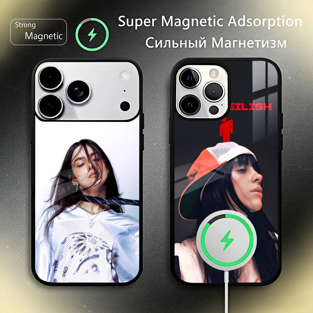 Singer B-Billie Eilish Phone Case For IPhone17 16 15 14 13 12 11 Plus Pro Max Plus Wireless Charger Cover Funda