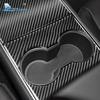 3pcs Carbon Fiber Car Center Console Storage Box Cover Sticker Interior Trim for Tesla Model 3 Accessories 2017-2019 Auto Parts