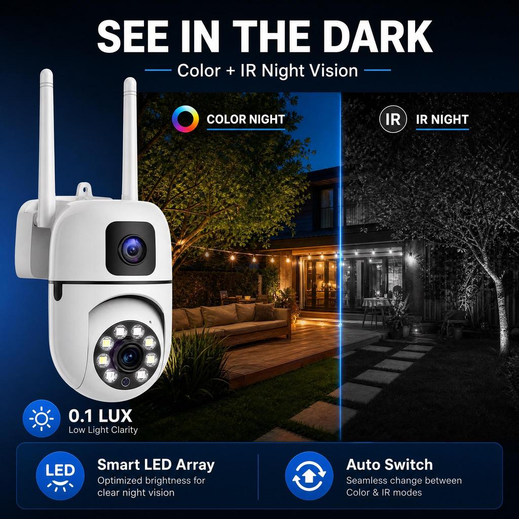 AIOOK Açık Hava Kablosuz Kamera HD 4MP Cihaz Su Geçirmez Otomatik Takip İnsansı WiFi PTZ Kamera Vigilancia Wifi