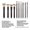 10 Makeup Brush Set Loose Powder Brush Flame Brush Grooming Brush Flat Head Foundation Brush Eye Brush Makeup