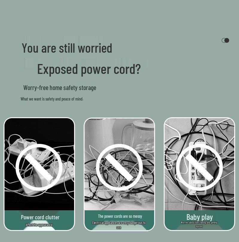 Cross-Border Electric Power Strip Organizer: Dustproof Cable Management Box for Desktop Storage