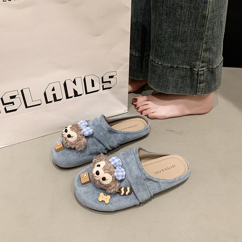 Мультяшные милые туфли Boken женская сумка головные уборы полутапочки женская верхняя одежда весна 2025 новая платформа туфли Boken 35 half size smaller синий 4339₽