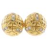 Matelasse Earring Vintage Plated Gold/Rhinestone 24g Women Used