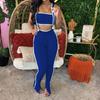 Overall Jumpsuit For Women Summer Sexy Bodycon Tube Crop And Slit Maxi Suspender Pant  Jumper Two Piece Jumpsuit