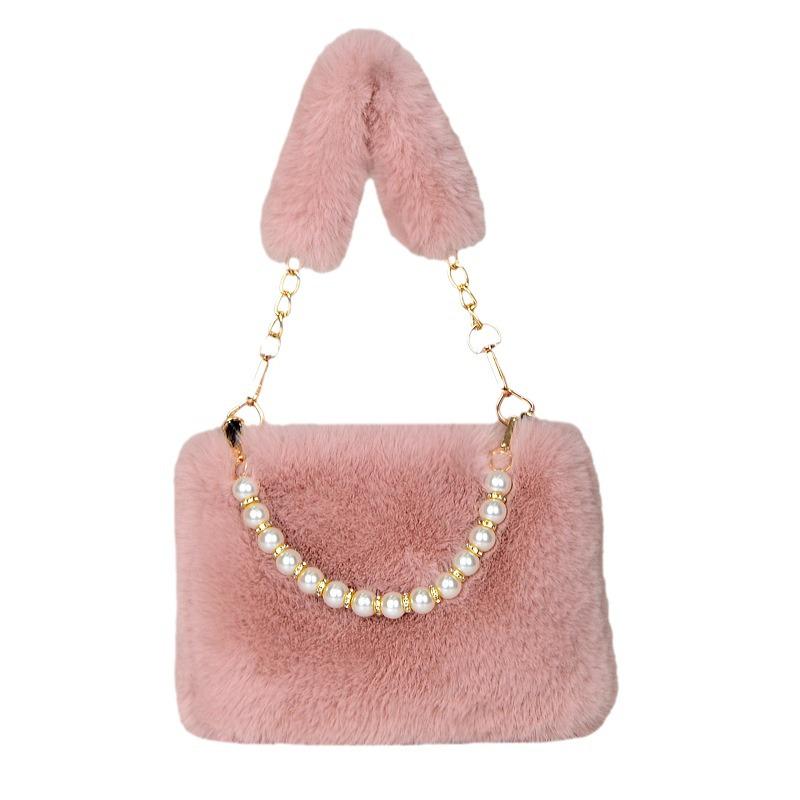 Women's Plush Crossbody Bag - Versatile, Large Capacity Handheld Shoulder Bag for Students.