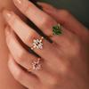 French Fine INS Wind Titanium Steel Ring 18K Gold Stainless Steel Inlaid Zircon Ring Fashion Versatile Jewelry