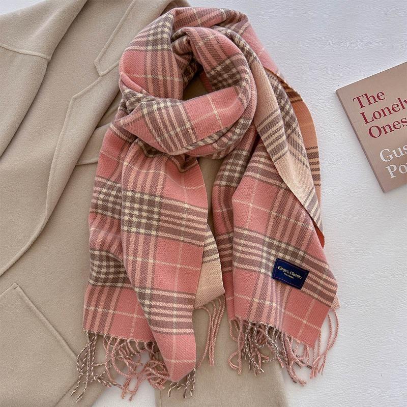 Autumn and winter new versatile scarf women's thickened woven thick beard fringed warm scarf imitation cashmere shawl