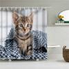 Fabric Shower Curtain Cute Cartoon Hippo Animals Dogs Cats Deer Bath Curtain Waterproof Polyester Bathroom Curtain With Hooks