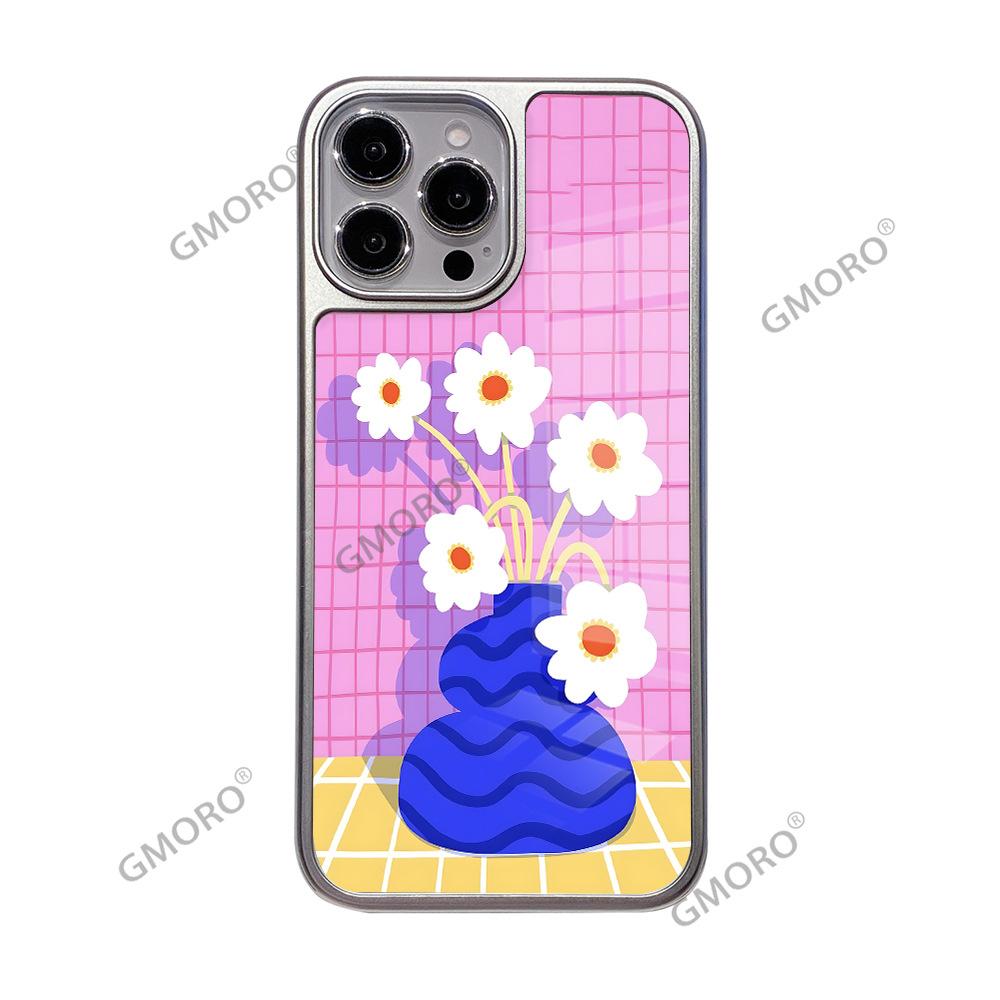 Best-selling Oil Painting Daisy Suitable for the Artistic iPhone 16 Case, iPhone 17 Shockproof Glass for Women