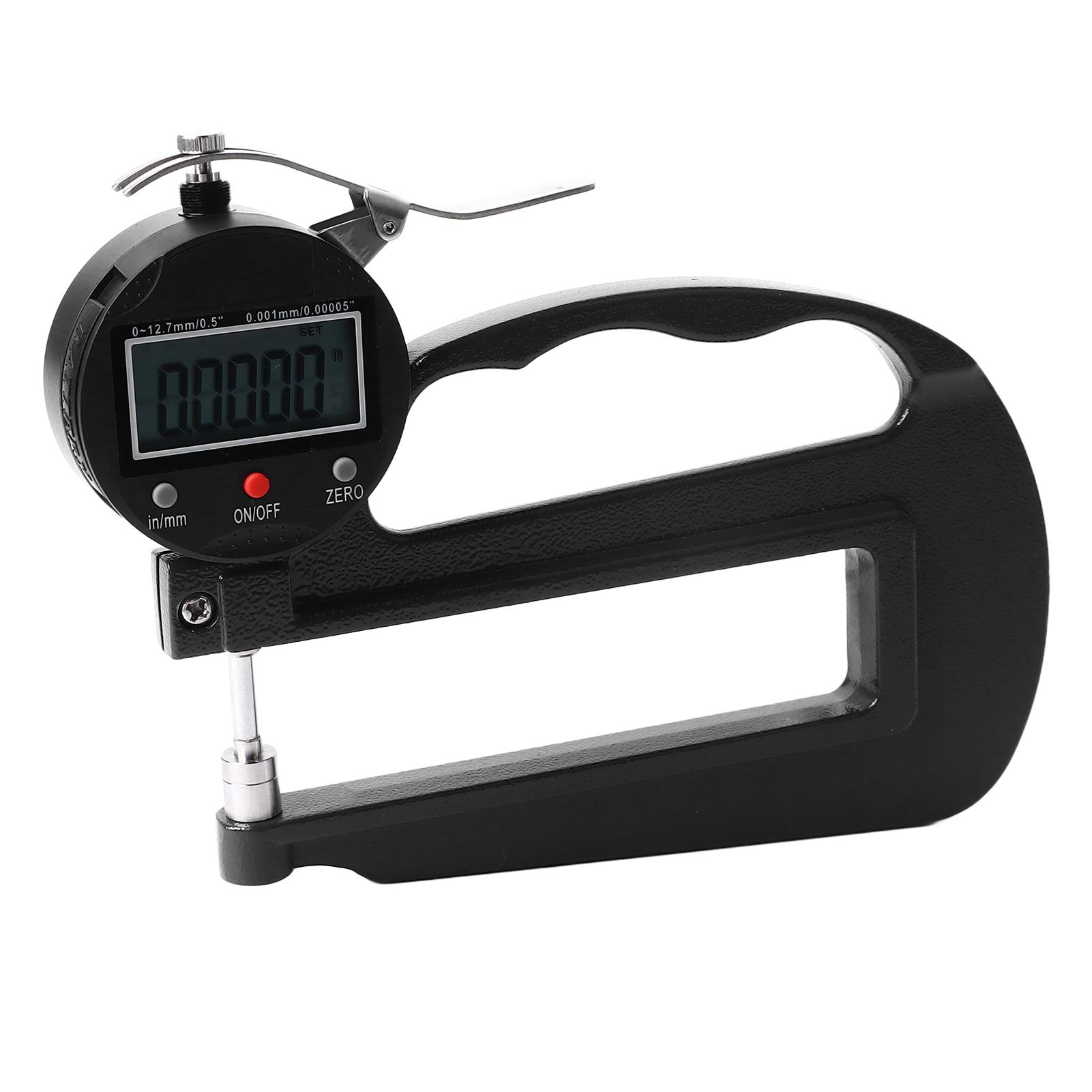

Digital Thickness Gauge 0.001mm 0.00005in Resolution 12.7mm 0.5in Range Aluminum Alloy Dial Thickness Meter