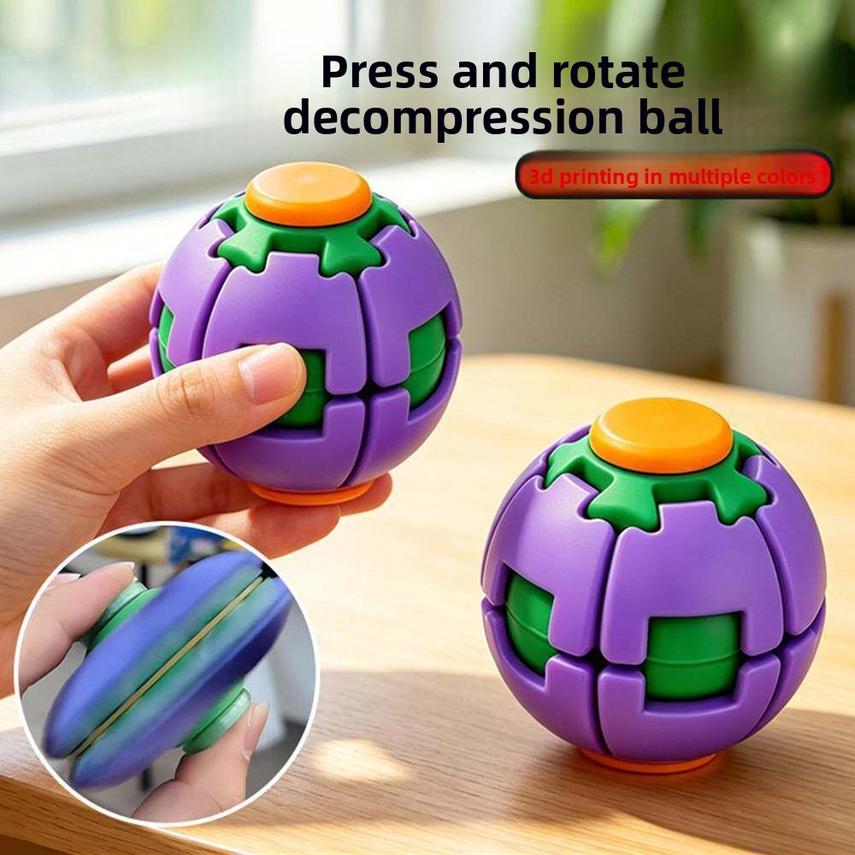 Product: Press-and-rotate Ball Creative Educational Stress-relief Toy 3d-printed Portable Fidget Spinner Stress-relief Gadget